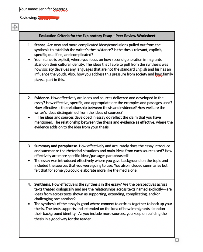 Final Reflection – Language and Literacy